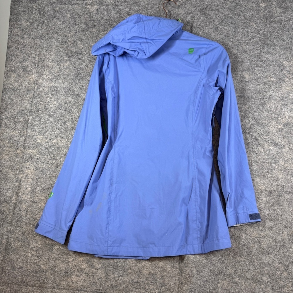 Orage Blue Hooded WaterproofJacket Size M Outdoor Rain Shell Coat Gorp Hiking - Picture 14 of 16